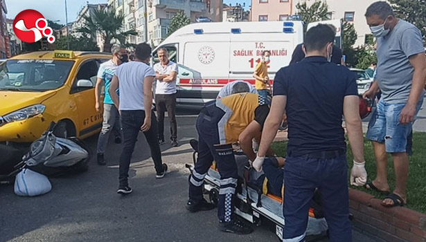 Ticari Taksiyle Otomobil çarpıştı!!!