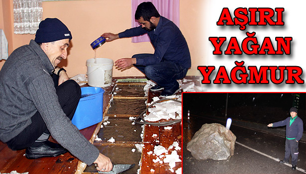YAĞMUR NEDENİYLE KOPAN KAYALAR YOLA DÜŞTÜ