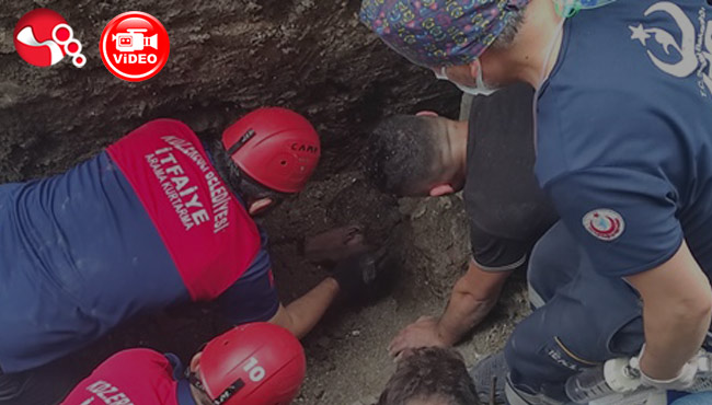 Toprak yığınının altında kaldı! Kurtarma çalışmaları sürüyor...