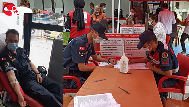 Jandarma kan bağışına destek verdi