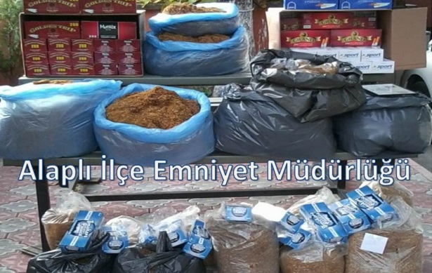 ALAPLI EMNİYETİ'NDEN TÜTÜN OPERASYONU