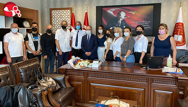 GAZETECİLERDEN BAŞSAVCI ALAN'A 'HAYIRLI OLSUN' ZİYARETİ