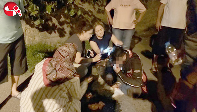 Yaralı sürücü için mahalleli kadınlar seferber oldu