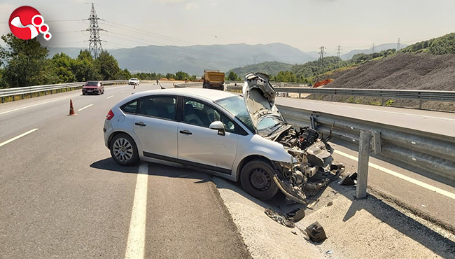 Bariyerlere çarptı!