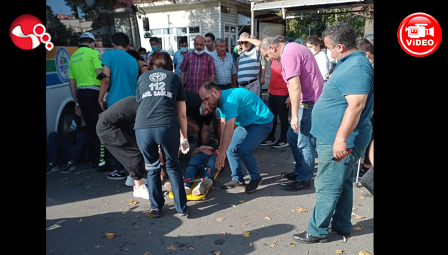 Halk Otobüsüyle Motosikletli çarpıştı...