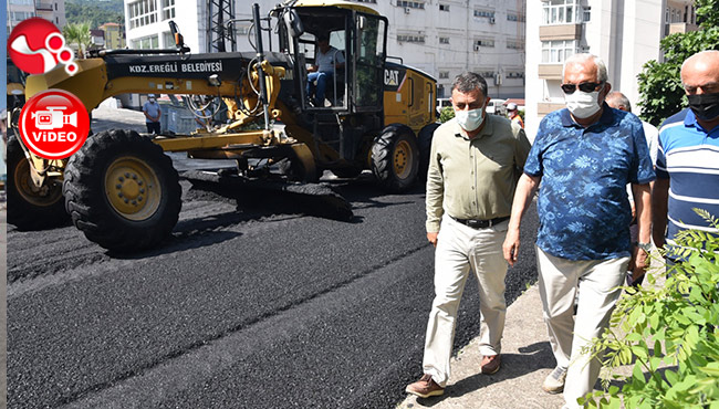 EREĞLİ’DE SICAK ASFALT ÇALIŞMALARI BAŞLADI...