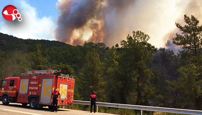 Kdz. Ereğli İtfaiye Ekibi, Manavgat’a yardım ediyor