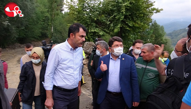 Bakan Kurum, Bartın’daki sel bölgelerinde