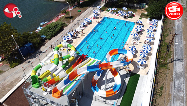 BARIŞ PLAJI’NDA AQUAPARK AÇILDI, BÜYÜK İLGİ GÖRDÜ
