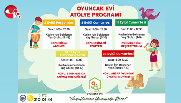 Oyuncak Evi’nin Eylül Ayı Atölye Takvimi Heyecan Verici