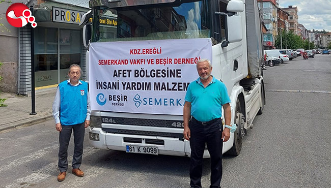 Yardım tırı dualarla yola çıktı