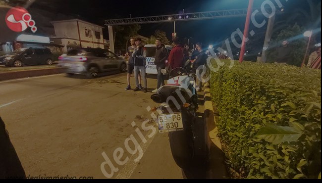 Motosiklet devrildi!..