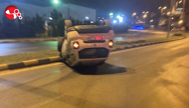 Alkollüydü,otomobili devirdi!..