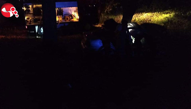 Otomobil çalılık alana uçtu