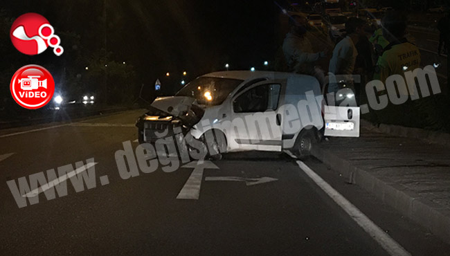 Aşırı alkollüydü: Önce direğe,sonra karşı şeride geçti!..