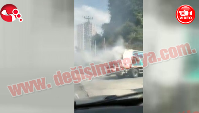 Yolda aniden yanmaya başladı!!!