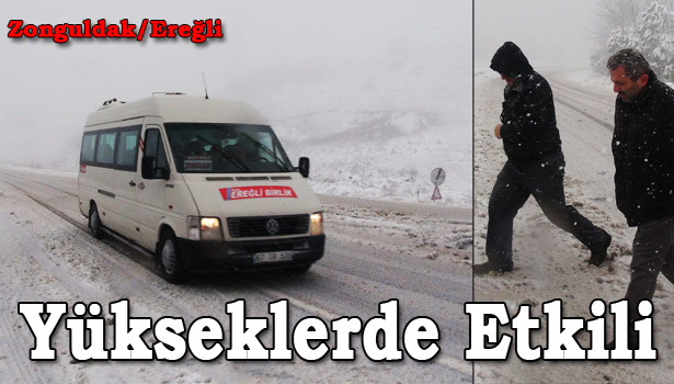 ZONGULDAK-EREĞLİ KARAYOLUNDA KAR YAĞIŞI
