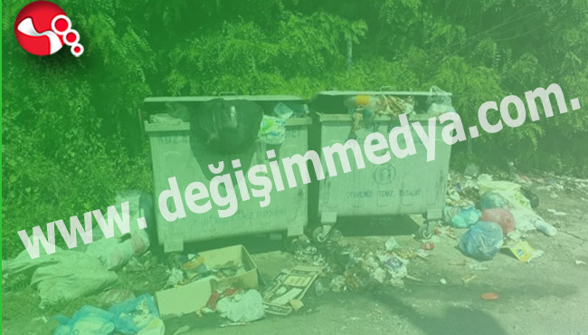 Çöplerin toplanmamasına tepki...