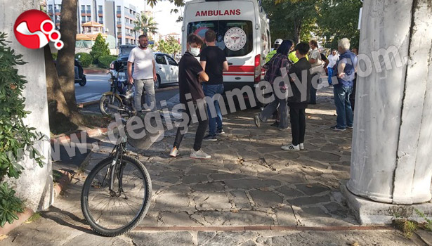 Bisikletlinin çarptığı yaşlı adam hastaneye kaldırıldı...