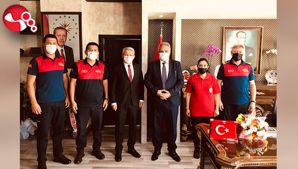 İtfaiye Ekibi, protokol ziyaretlerinde bulundu