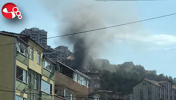 Apartman kazanı alev aldı