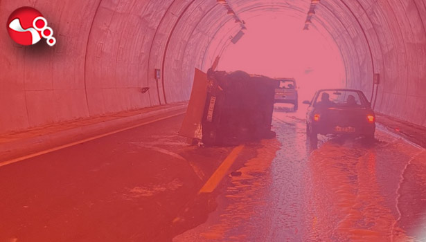 Tünelde takla attı!..