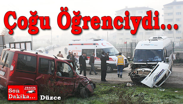 DÜZCE'DE TRAFİK KAZASI: 8 YARALI