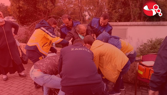 Bir anda yere düştü...