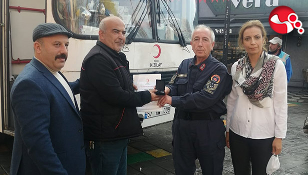 Jandarmadan kan bağışı desteği