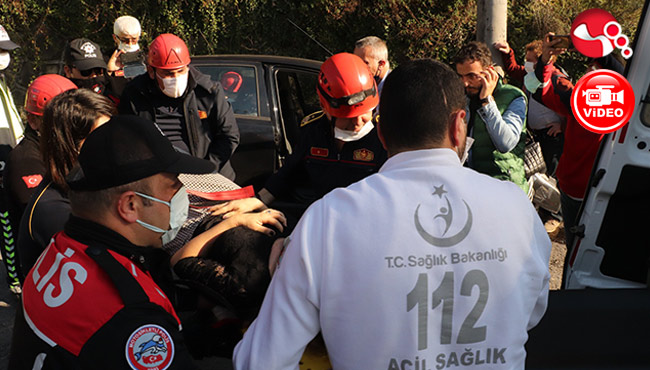 Freni patlayan aracını bakın nasıl durdurdu?