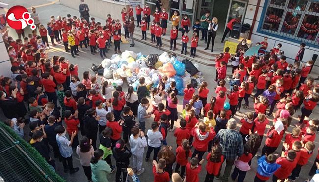 Minik öğrencilerden sıfır atık projesine destek
