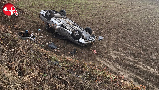 Takla atarak tarlaya uçtu