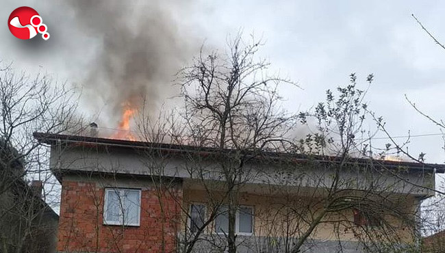 Köy evinde yangın paniği