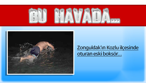 YENİ YILI DENİZE GİREREK KUTLUYOR