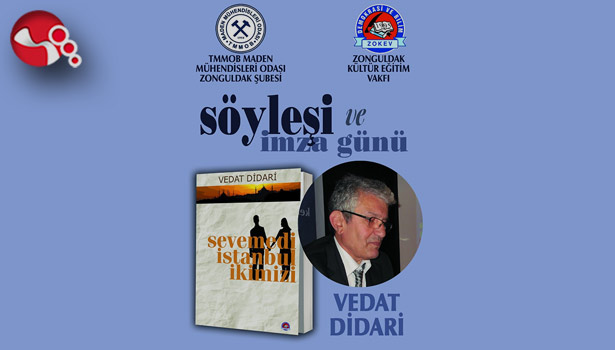Vedat Didari ilk kitabını imzalıyor