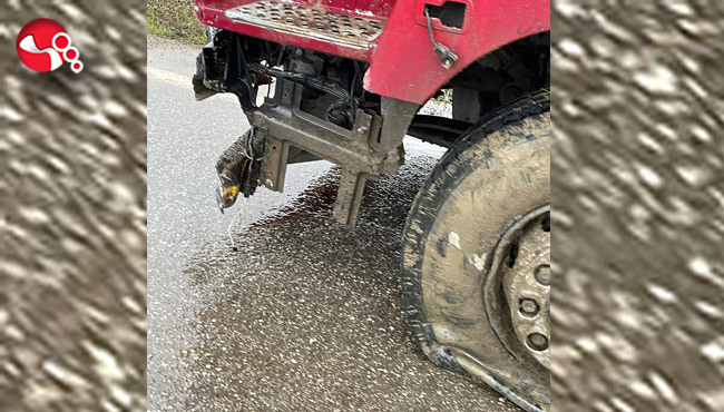 Refüje çaptı, lastiği patladı