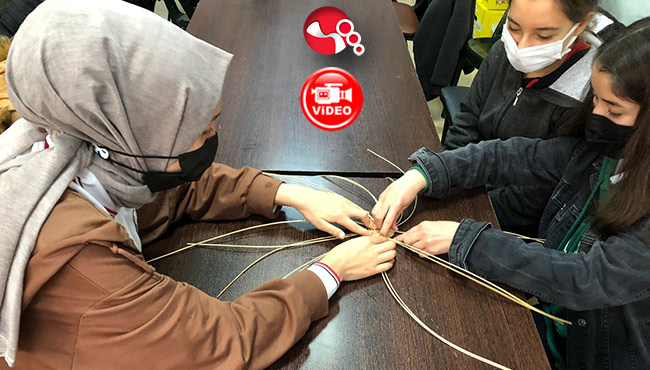 Öğrenciler sepet örmeyi öğrendi...