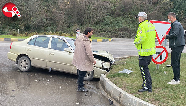 Refüje çarparak durabildi