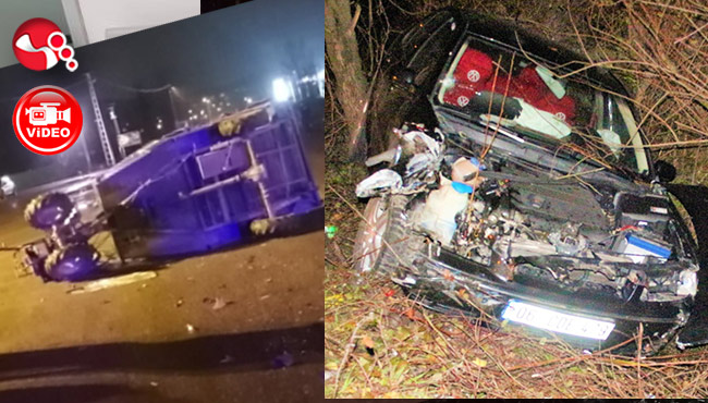 Otomobille Patpat çarpıştılar!..