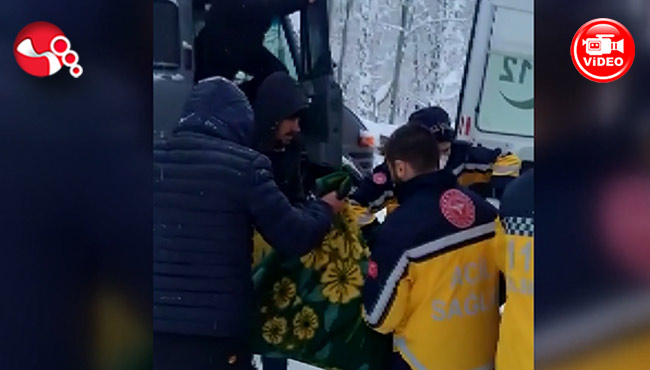 Yaşlı kadının yardımına arazi aracı yetişti...