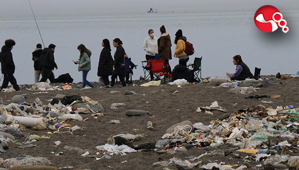 Çevre felaketinin ortasında piknik keyfi
