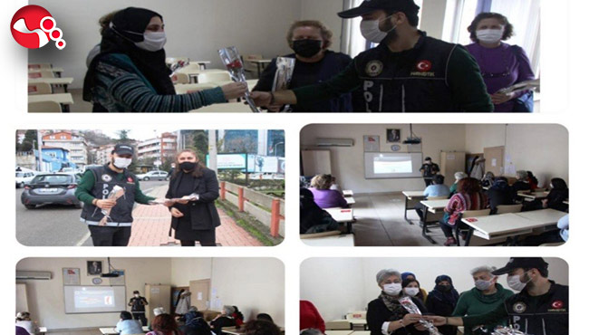 Polisten anne ve anne adaylarına karanfil