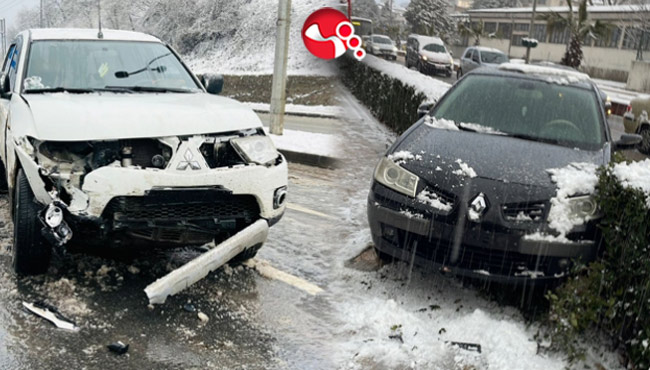 Kar yağınca kazalar kaçınılmaz oldu