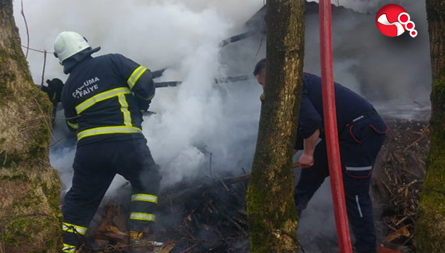 Odunluk yangını korkuttu