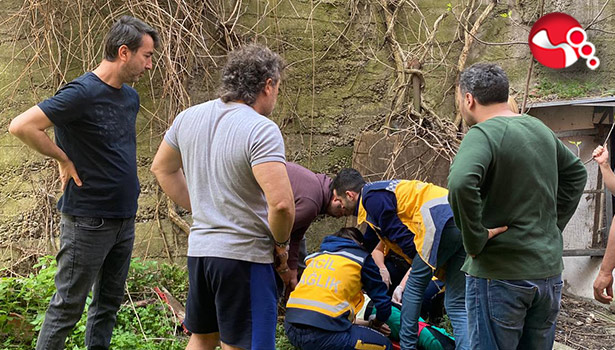 Bisikletiyle bahçeye uçtu!!!