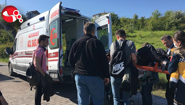 Bisikletten düştü, hastanelik oldu