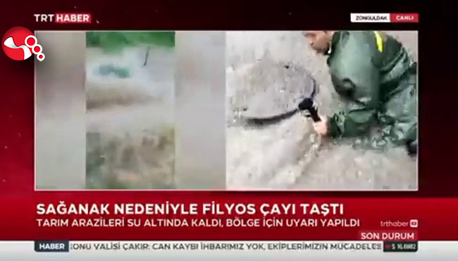 Muhabir canlı yayında büyük tehlike atlattı!