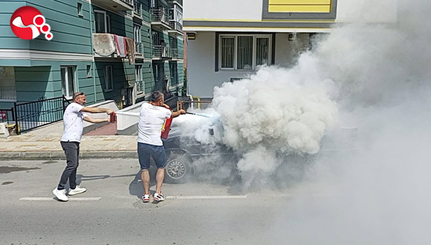 Park halindeyken alev alev yandı