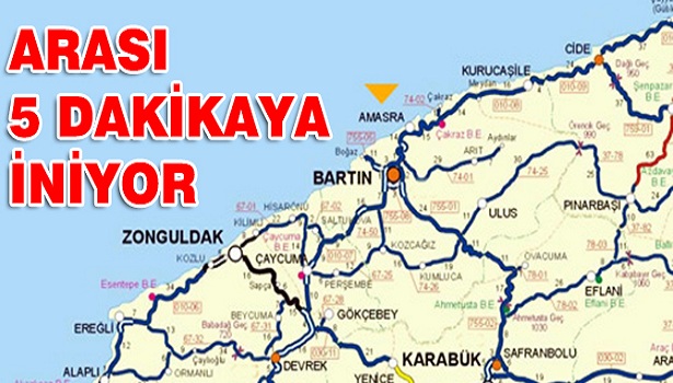 BARTIN-AMASRA ARASI 5 DAKİKAYA İNİYOR