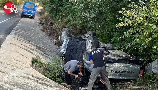 AFAD aracı takla attı